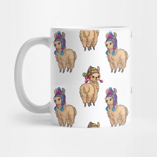 Cute Llamas Neck Gator Brown Lllama Mug